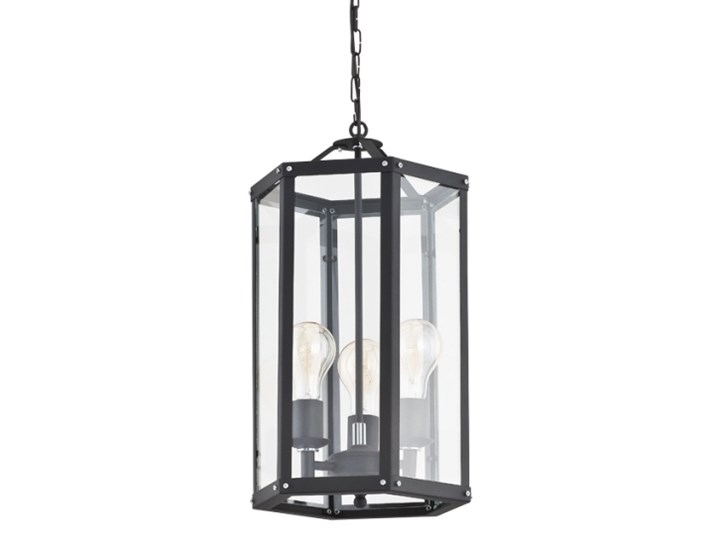 BODRUM lampa wisząca 3 x 60W E27 czarna sufitowa nowoczesna industrialna klatka ARGON 1253