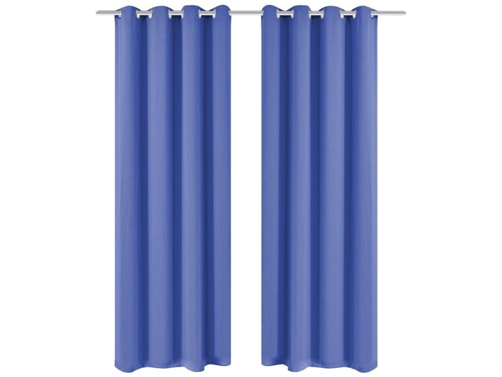 vidaXL Zasłony zaciemniające z kółkami, 2 szt., 135x175 cm, niebieskie Pomieszczenie Salon Poliester Zasłona zaciemniająca Typ Zasłony gotowe