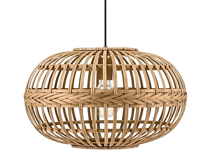 Eglo 49771 - Lampa wisząca AMSFIELD 1xE27/60W Drewno Metal Kolor Beżowy Lampa z abażurem Styl Vintage