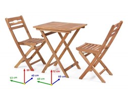 HECHT BALCONY SET A MEBLE OGRODOWE ZESTAW MEBLI OGRODOWYCH STÓŁ + 2 KRZESŁA DREWNO AKACJA - EWIMAX OFICJALNY DYSTRYBUTOR - AUTORYZOWANY DEALER HECHT Stoły z krzesłami Zawartość zestawu Z krzesłem