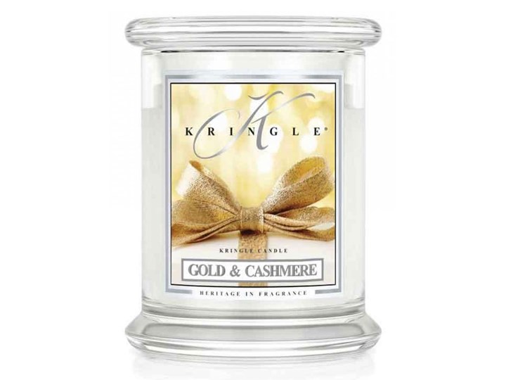 Kringle Candle - Gold & Cashmere - średni, klasyczny słoik (411g) z 2 knotami