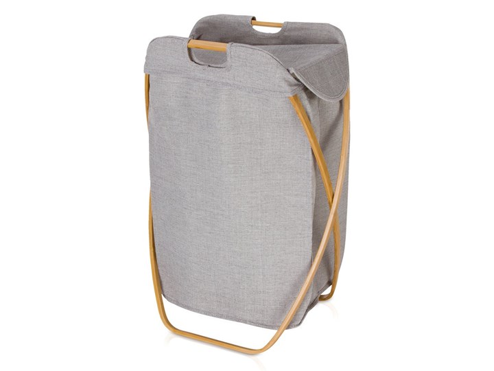 Składany kosz na bieliznę Moeve Bamboo Grey Drewno