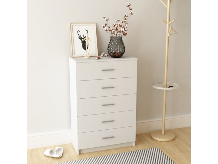 vidaXL Szafka do przechowywania, 71x35x106 cm, biały, płyta wiórowa Głębokość 35 cm Szerokość 105 cm Z szufladami Szerokość 71 cm Płyta MDF Kategoria Komody