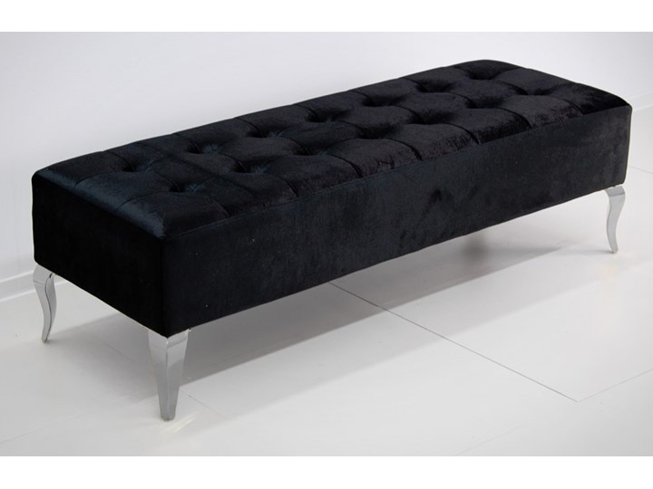 Pufa Estillo Glamur Black 140 kryształki Tradycyjna Pomieszczenie Sypialnia