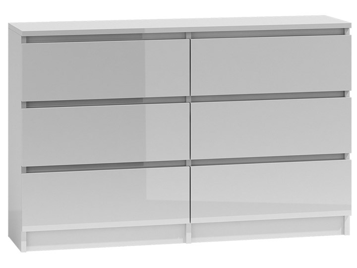 Nowoczesna komoda Marea 120 cm - biała Wysokość 77 cm Płyta MDF Z szufladami Głębokość 30 cm Pomieszczenie Salon Kategoria Komody