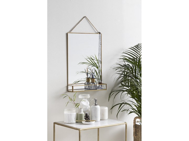 LUSTRO GOLDEN EDGE NORDAL wys. 50 cm Lustro z półką Prostokątne Pomieszczenie Garderoba Ścienne Kategoria Lustra