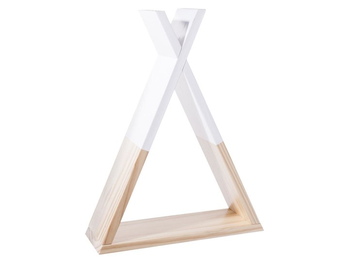 Półka dekoracyjna na ścianę TIPI - drewno, kolor biały 30 x 10 x 39 cm