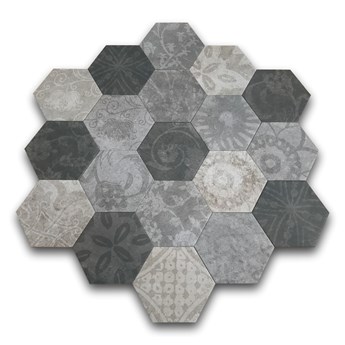 Hexagon Patchwork Cold 25x22
