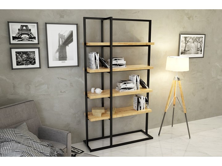 Regał Noak Wysokość 120 cm Wysokość 210 cm Szerokość 210 cm Płyta MDF Szerokość 40 cm Na dekoracje Szerokość 120 cm Pomieszczenie Salon Drewno Styl Nowoczesny