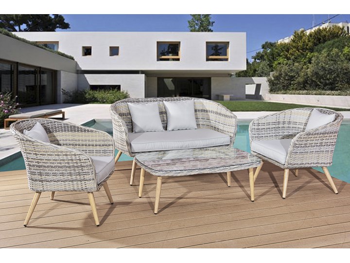 Nowoczesne meble z technorattanu ANTICO sofa 3 osobowa Zestawy wypoczynkowe Tworzywo sztuczne Aluminium Styl Nowoczesny