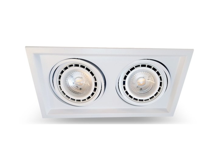 PP Design 650/2 OPRAWA HALOGENOWA LED WPUSZCZANA PODWÓJNA REGULOWANA METAL BIAŁY ES111 QR111 AR111 GU10 G53