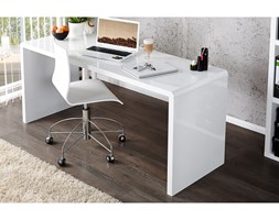 Biurko notice białe 140 lakierowane wysoki połysk Głębokość 60 cm Drewno Szerokość 140 cm Płyta MDF Biurko tradycyjne