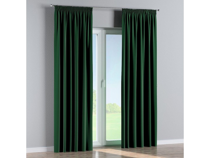 Zasłona na taśmie marszczącej 1 szt., butelkowa zieleń, 1szt 130 × 260 cm, Velvet Poliester Pomieszczenie Sypialnia 130x260 cm Zasłona prześwitująca Mocowanie