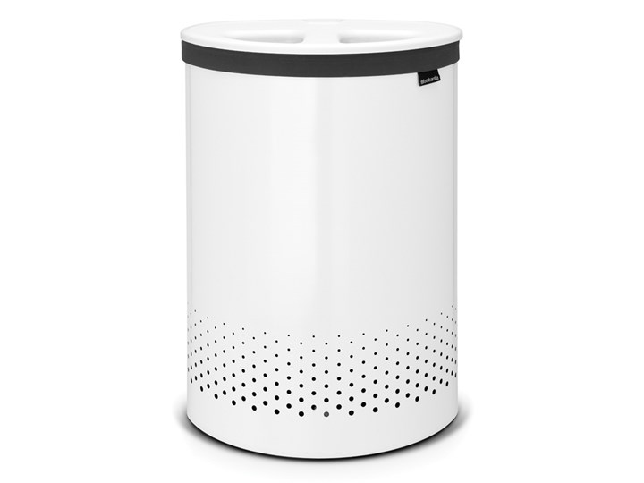 Stalowy-matowy kosz na bieliznę do segregacji 55l Selector Brabantia biały kod: 10 50 29 Tkanina Tworzywo sztuczne Metal