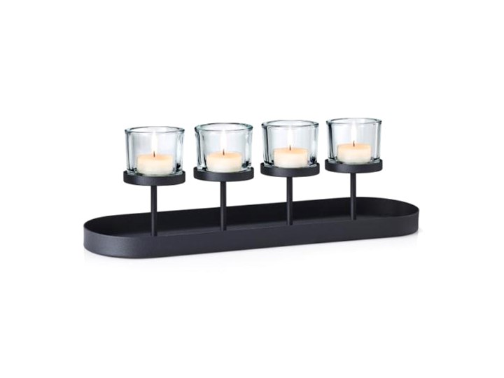 Świecznik poczwórny z podstawą 56 cm Blomus Nero kod: B65557 Stal Metal Szkło Lampion Kategoria Świeczniki i świece