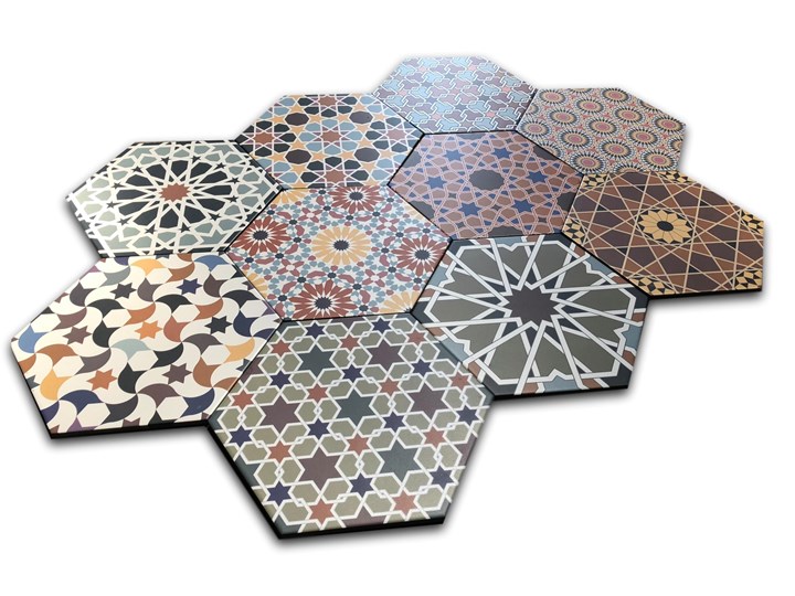 Andalusi 33x28,5 gres hexagon Heksagon Płytki ścienne Powierzchnia Matowa 28,5x33 cm Kolor Wielokolorowy