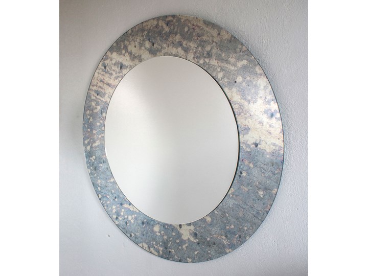 Lustro w postarzanej ramie Modern Line Antique Okrągłe Ścienne Lustro z ramą Styl Klasyczny