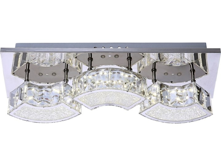 Lampa przysufitowa LED SILURUS Globo styl glamour kryształ chrom plastik akryl chrom srebrny przeźroczysty 49220-9W