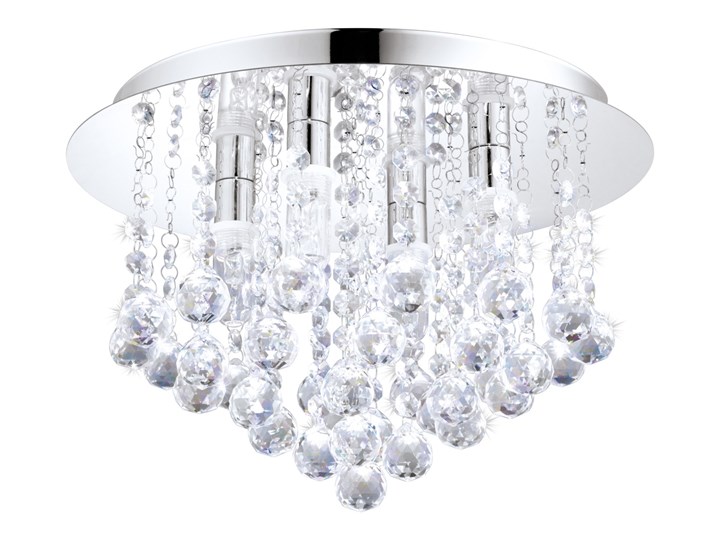 Lampa przysufitowa LED ALMONTE 4 IP44 Eglo styl glamour kryształ stal nierdzewna kryształ chrom przeźroczysty 94878