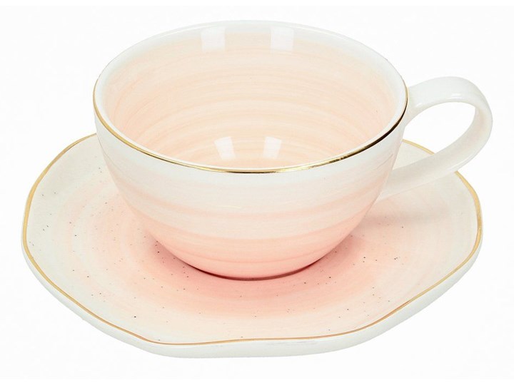 Filiżanka ze spodkiem Artesanal rose 250ml, 16 × 16 × 6,5 cm Filiżanka do herbaty Porcelana Kategoria Filiżanki
