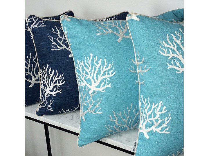 Poduszka dekoracyjna koralowiec Coral Blue 45 x 45 cm Pomieszczenie Salon Bawełna 45x45 cm Poszewka dekoracyjna Kwadratowe Kategoria Poduszki i poszewki dekoracyjne