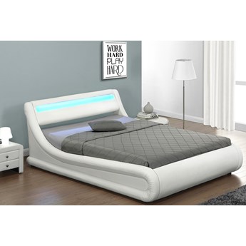Łóżko tapicerowane z materacem 140X200 LED-48 białe