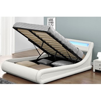 Łóżko tapicerowane z materacem 160X200 LED-48 białe