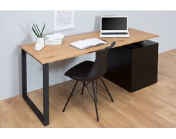 Biurko COMPACT 160cm czarny-dąb Płyta MDF Drewno Metal