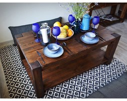 Ława sosnowa Rustyk 1 Drewno Wysokość 50 cm Metal Styl skandynawski Kształt blatu Prostokątne