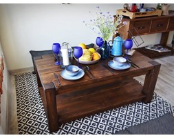 Ława sosnowa Rustyk 1 Drewno Wysokość 50 cm Metal Styl skandynawski Kształt blatu Prostokątne