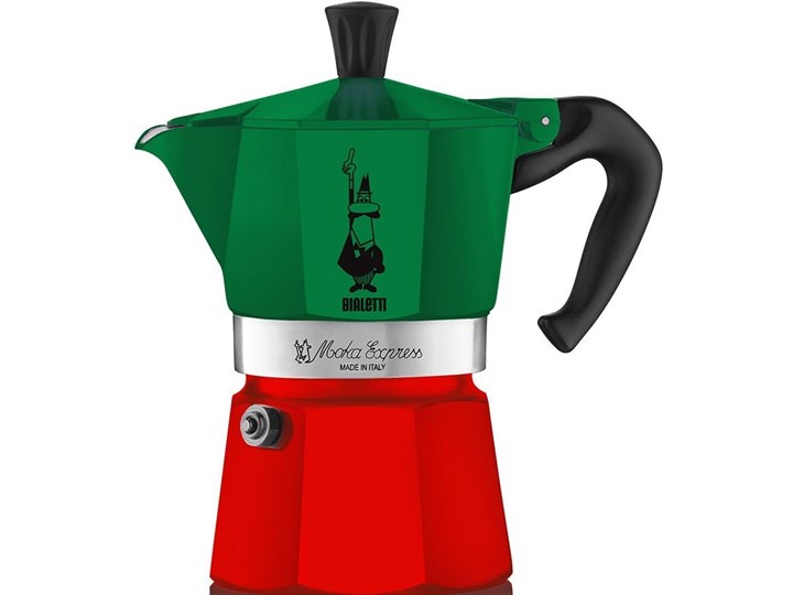Kawiarka BIALETTI Moka Express Italia 6 TZ Zielono-czerwony Kolor Zielony Aluminium Kategoria Kawiarki i kafetery