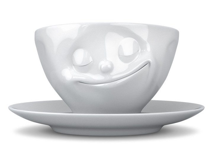 Biała porcelanowa szczęśliwa filiżanka do kawy 58products, 200 ml