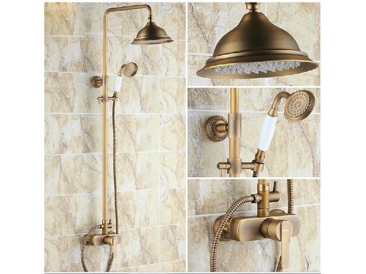 BATERIA ŁAZIENKOWA RETRO ANTYCZNA ,ANTIQUE BRASS Wykończenie Mosiądz Bateria stojąca Kategoria Baterie łazienkowe