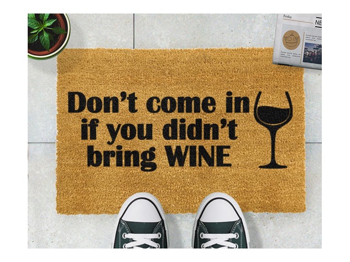 Wycieraczka z naturalnego kokosowego włókna Artsy Doormats Without Wine, 40x60 cm Włókno kokosowe Kategoria Wycieraczki