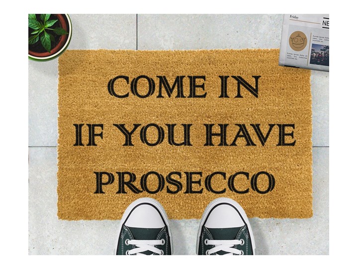 Wycieraczka z naturalnego kokosowego włókna Artsy Doormats Prosecco, 40x60 cm Włókno kokosowe Kolor Pomarańczowy Kategoria Wycieraczki