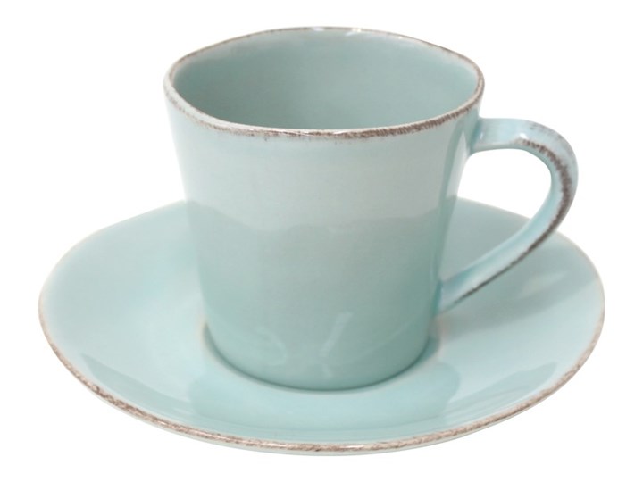 Turkusowa kamionkowa filiżanka ze spodkiem Costa Nova Esme, 190 ml