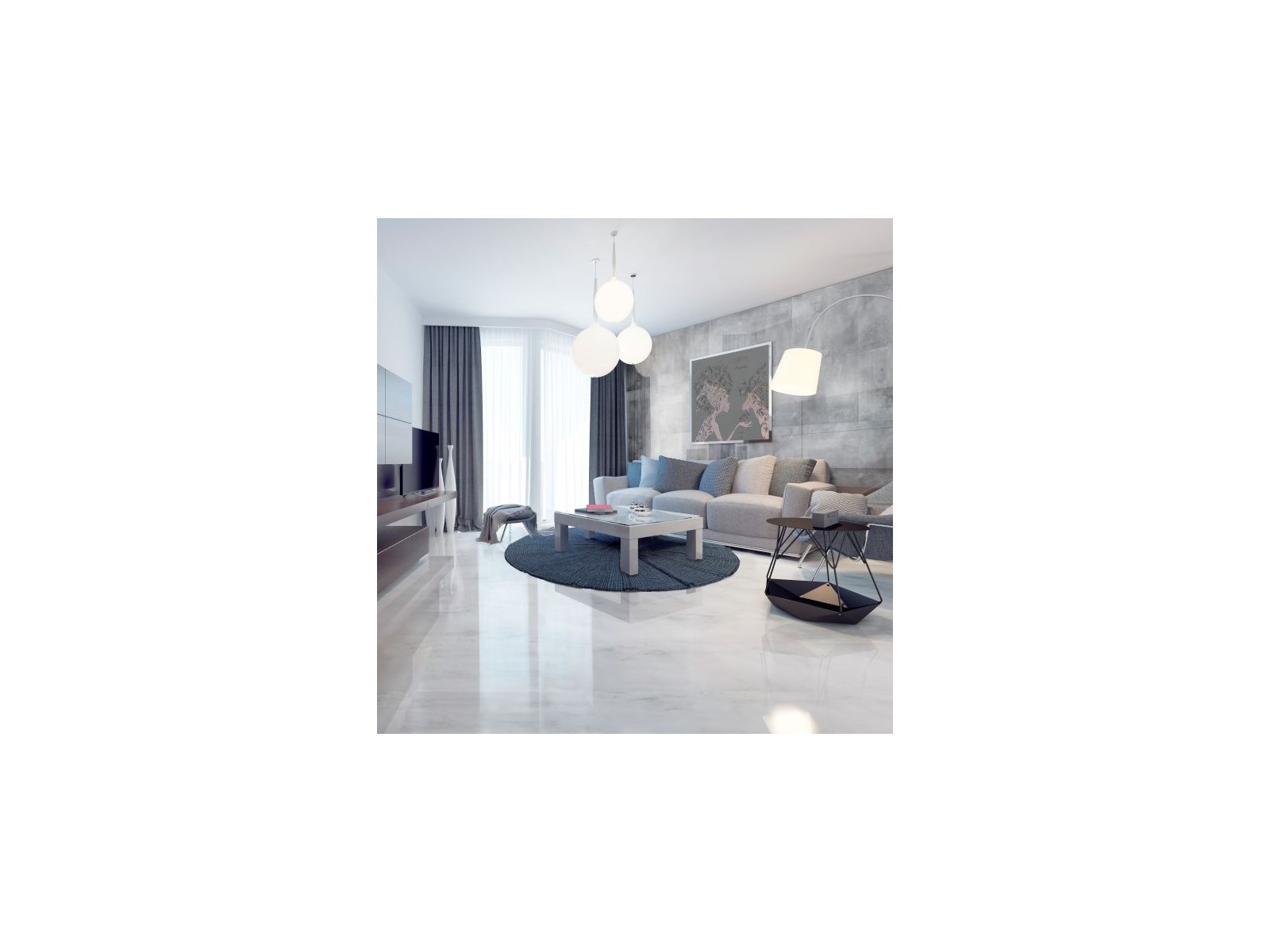 Gres Szkliwiony Polerowany Lexington Ceramstic 60 X 60 Cm Dark 1 44