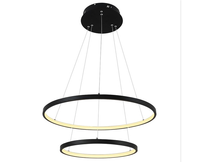 LED ring double - żyrandol 70cm - podwójny pierścień LED Stal Metal Ilość źródeł światła 6 źródeł Szkło Funkcje Brak dodatkowych funkcji