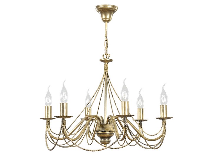 TORI 6 GOLD 170/6 klasyczny żyrandol świecznikowy Lampa LED Lampa z abażurem Kolor Złoty Metal Ilość źródeł światła 6 źródeł