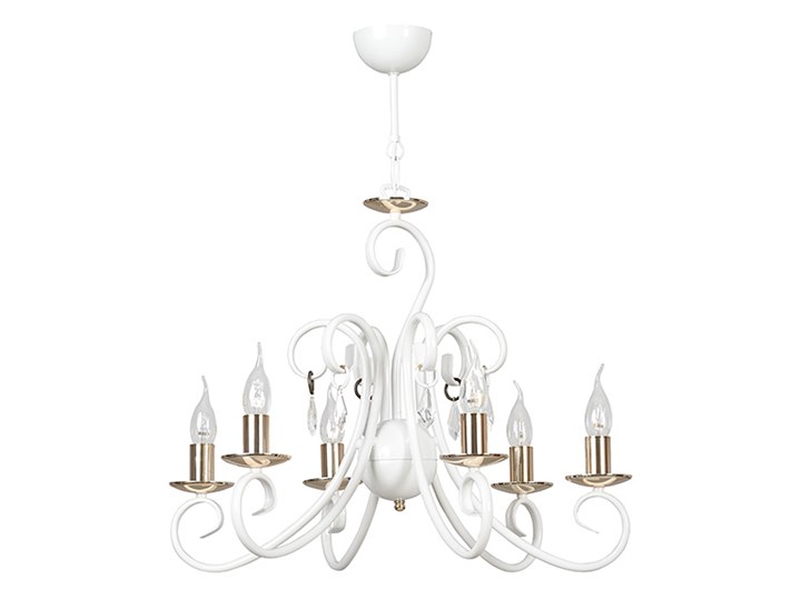 ZANADOR 6 WHITE 279/6 klasyczny żyrandol biały złote elementy Lampa z kryształkami Lampa LED Kryształ Kolor Złoty Metal Kategoria Lampy wiszące