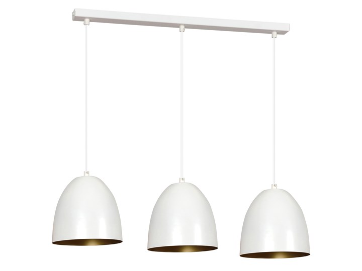 LENOX 3 WHITE-GOLD 411/3 nowoczesna lampa wisząca Biało / Złota Kolor Biały Lampa z kloszem Metal Tkanina Lampa LED Kolor Złoty