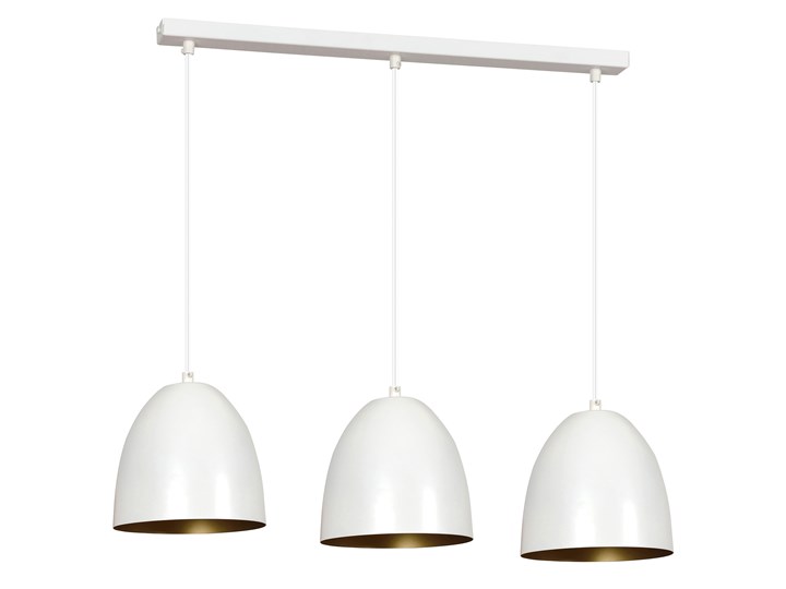 LENOX 3 WHITE-GOLD 411/3 nowoczesna lampa wisząca Biało / Złota Lampa z kloszem Tkanina Metal Kategoria Lampy wiszące
