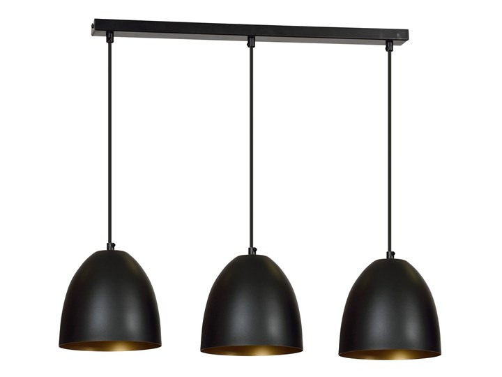 LENOX 3 BLACK-GOLD 410/3 nowoczesna lampa wisząca Czarno / Złota Metal Lampa z kloszem Tkanina Pomieszczenie Jadalnia