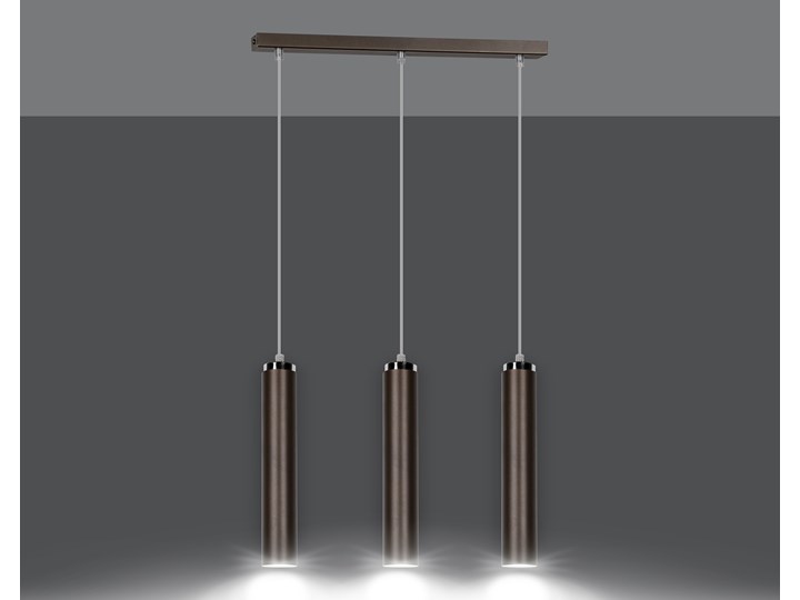 LUNA 3 WENGE designerski spot wiszący tuby brązowe chrom