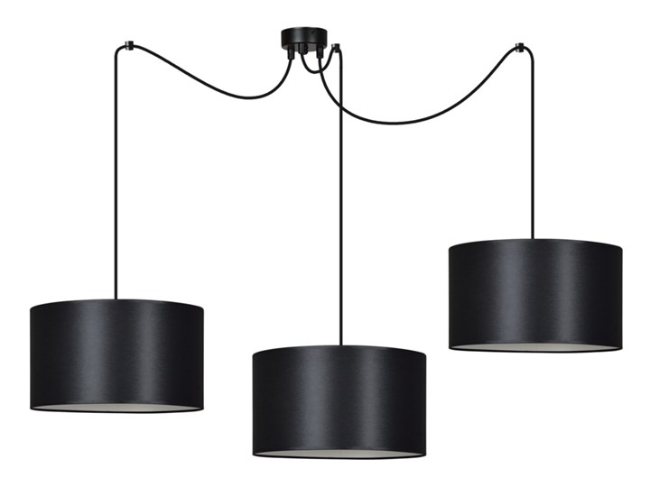 ROTO 3 BLACK 186/3 lampa wisząca czarna z abażurem biały środek