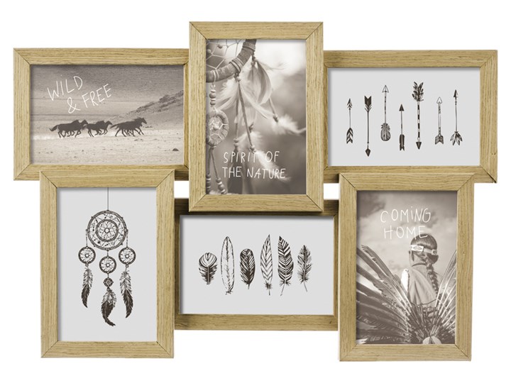 Ramka na kilka zdjęć z drewna Kategoria Ramy i ramki na zdjęcia Multiramka Drewno Pomieszczenie Salon