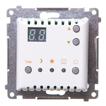 Simon 54 Termostat cyfrowy z wewnętrznym czujnikiem temperatury (moduł) pierścień biały DTRNW.01/11