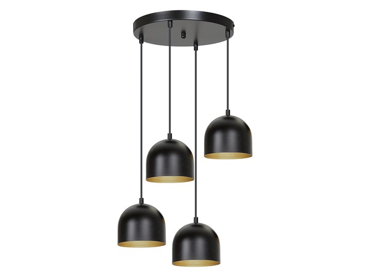 AERO 4 BLACK / GOLD 246/4 lampa wisząca regulowana czarny klosz złoty środek