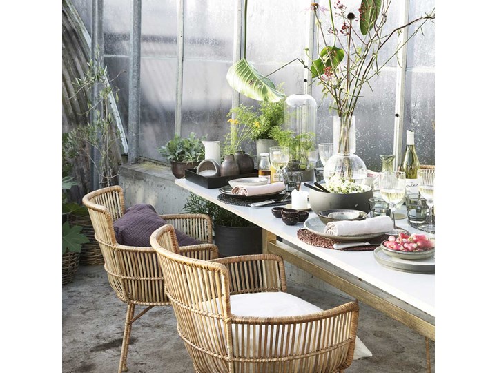 KRZESŁO DINING CUUN NATURE HOUSE DOCTOR Żelazo Głębokość 60 cm Krzesło inspirowane Szerokość 62 cm Metal Rattan Wysokość 80 cm Kategoria Krzesła kuchenne