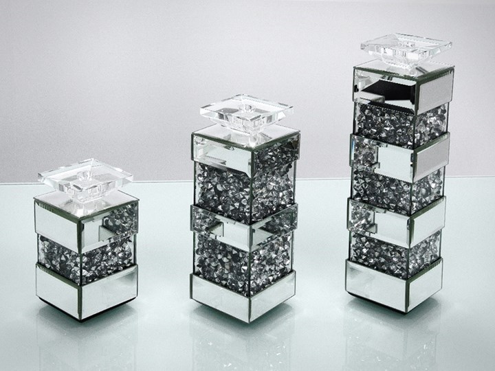 Świecznik Cristall Pas Zestaw x 3 Metal Kategoria Świeczniki i świece Kolor Srebrny